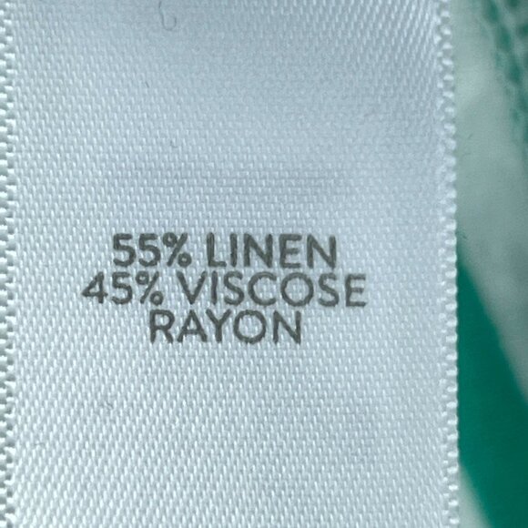 J. Jill Women's Green White Stripe Linen Blend V-Neck Relaxed Fit Tee Top Large - Picture 10 of 10